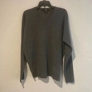 Tiger Woods Nike men’s charcoal gray ribbed cotton blend large sweater v-neck